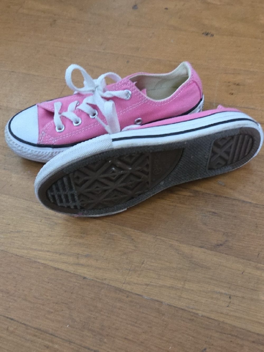 CONVERSE  Pink & White Low Top Sneakers - Picture 5 of 9